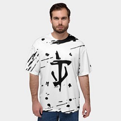 Футболка оверсайз мужская Doom краски текстура, цвет: 3D-принт — фото 2