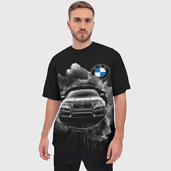Футболка оверсайз мужская BMW абстрактный дым, цвет: 3D-принт — фото 2