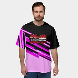 Футболка оверсайз мужская Tekken pink line, цвет: 3D-принт — фото 2