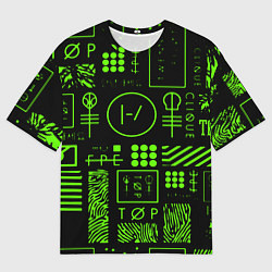 Мужская футболка оверсайз Twenty one pilots neon