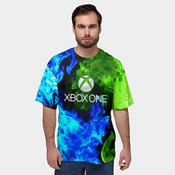 Футболка оверсайз мужская Xbox битва огня, цвет: 3D-принт — фото 2