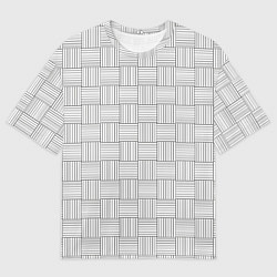 Мужская футболка оверсайз Геометрический узор из черных линий