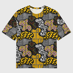 Футболка оверсайз мужская Этнический паттерн, цвет: 3D-принт