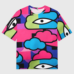 Мужская футболка оверсайз Глаза облака абстракция