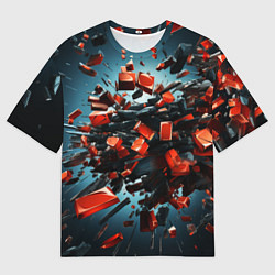 Мужская футболка оверсайз Геометрический взрыв пластин