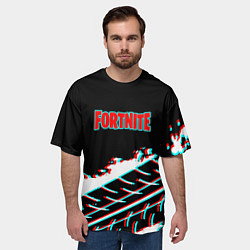 Футболка оверсайз мужская Fortnite краски глитч, цвет: 3D-принт — фото 2