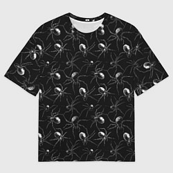 Мужская футболка оверсайз Паттерн с пауками