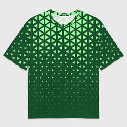 Мужская футболка оверсайз Геометрический градиент - зелёно-салатовый