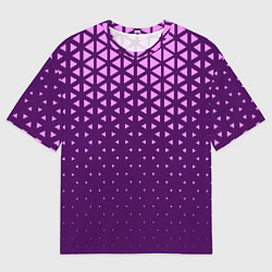 Мужская футболка оверсайз Геометрический градиент - фиолетово-розовый