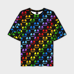 Мужская футболка оверсайз Marshmello pattern neon