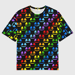 Футболка оверсайз мужская Marshmello pattern neon, цвет: 3D-принт