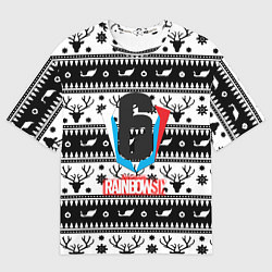 Футболка оверсайз мужская Rainbow six winter pattern, цвет: 3D-принт