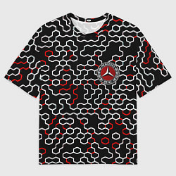 Мужская футболка оверсайз Mercedes benz броня текстура