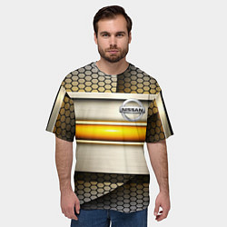 Футболка оверсайз мужская Nissan sport avto metal, цвет: 3D-принт — фото 2