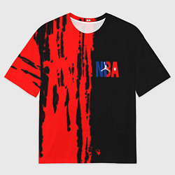 Футболка оверсайз мужская NBA краски, цвет: 3D-принт