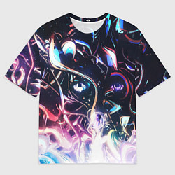 Мужская футболка оверсайз Фрактальный узор текстура