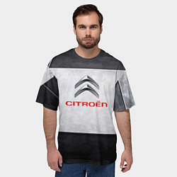 Футболка оверсайз мужская Citroen grey metal, цвет: 3D-принт — фото 2