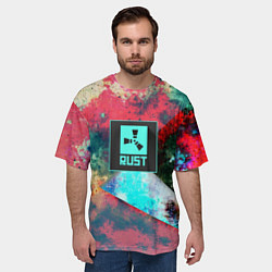 Футболка оверсайз мужская RUST geometry color, цвет: 3D-принт — фото 2