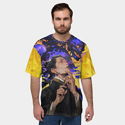 Футболка оверсайз мужская Гето Сугуру пламя, цвет: 3D-принт — фото 2