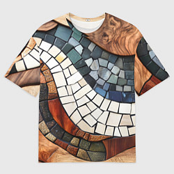 Мужская футболка оверсайз Плиточная мозайка