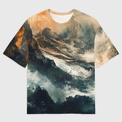 Мужская футболка оверсайз Иллюстрация хаоса в грубом стиле