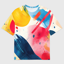 Футболка оверсайз мужская Абстрактные мазки красок, цвет: 3D-принт