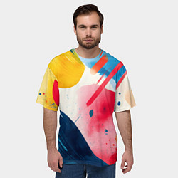 Футболка оверсайз мужская Абстрактные мазки красок, цвет: 3D-принт — фото 2