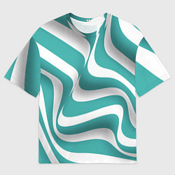 Мужская футболка оверсайз Абстрактные объёмные полосы - оптическая иллюзия