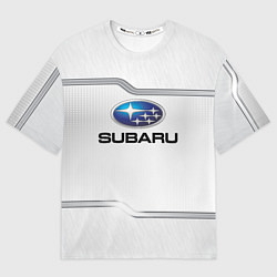 Мужская футболка оверсайз Subaru auto steel metal