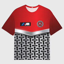 Мужская футболка оверсайз BMW x mercedes texture