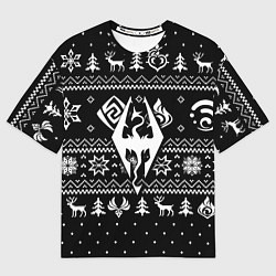 Мужская футболка оверсайз The Elder Scrolls game pattern