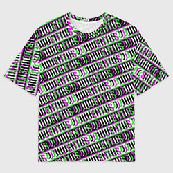 Футболка оверсайз мужская Juventus glitch pattern, цвет: 3D-принт