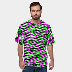 Футболка оверсайз мужская Juventus glitch pattern, цвет: 3D-принт — фото 2