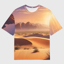 Футболка оверсайз мужская Закат в жаркой пустыне, цвет: 3D-принт