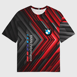 Мужская футболка оверсайз BMW geometry stripes red