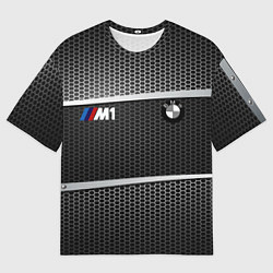 Мужская футболка оверсайз BMW металлическая сетка