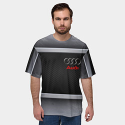 Футболка оверсайз мужская Audi metal texture, цвет: 3D-принт — фото 2