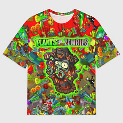 Футболка оверсайз мужская Plants vs Zombies пират, цвет: 3D-принт