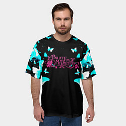 Футболка оверсайз мужская Bullet for my valentine бабочки, цвет: 3D-принт — фото 2