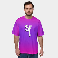 Футболка оверсайз мужская Sally Face neon gradient, цвет: 3D-принт — фото 2