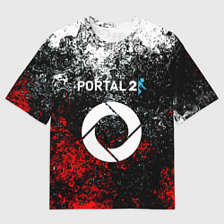 Футболка оверсайз мужская Portal брызги красок, цвет: 3D-принт