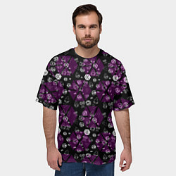 Футболка оверсайз мужская Exo в фиолетовом, цвет: 3D-принт — фото 2