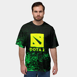 Футболка оверсайз мужская DOTA2 кислотное лого краски, цвет: 3D-принт — фото 2