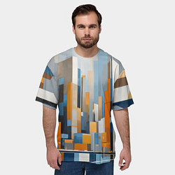 Футболка оверсайз мужская Архитектура город живопись, цвет: 3D-принт — фото 2