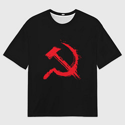 Мужская футболка оверсайз СССР логотип серп и молот