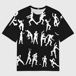 Мужская футболка оверсайз Silhouettes of moving people
