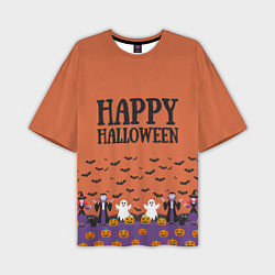 Футболка оверсайз мужская Happy Halloween pattern, цвет: 3D-принт
