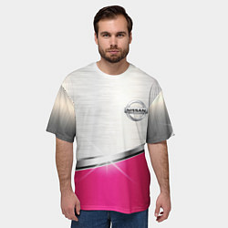 Футболка оверсайз мужская Nissan auto metal, цвет: 3D-принт — фото 2