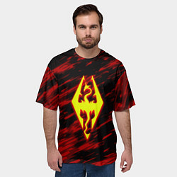 Футболка оверсайз мужская The Elder Scrolls огненные краски, цвет: 3D-принт — фото 2