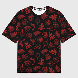 Футболка оверсайз мужская Houses logo pattern Game of Thrones, цвет: 3D-принт